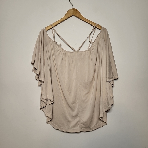 🔥ABSOLUTE FINAL!💲⬇️Free People Cold Shoulder Styled Blouse, Size L ~ EUC - Picture 7 of 11